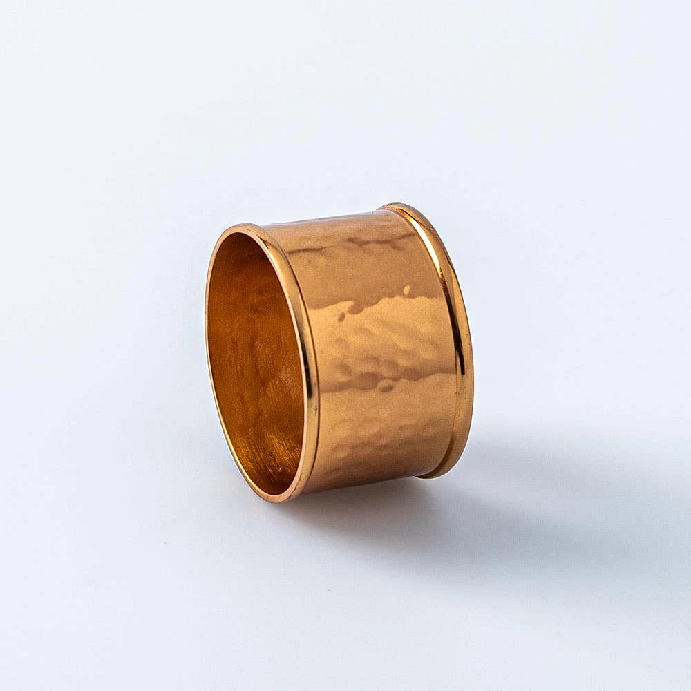 KSP Gather & Dine 'Hammered Duo' Napkin Ring (Rose Gold)