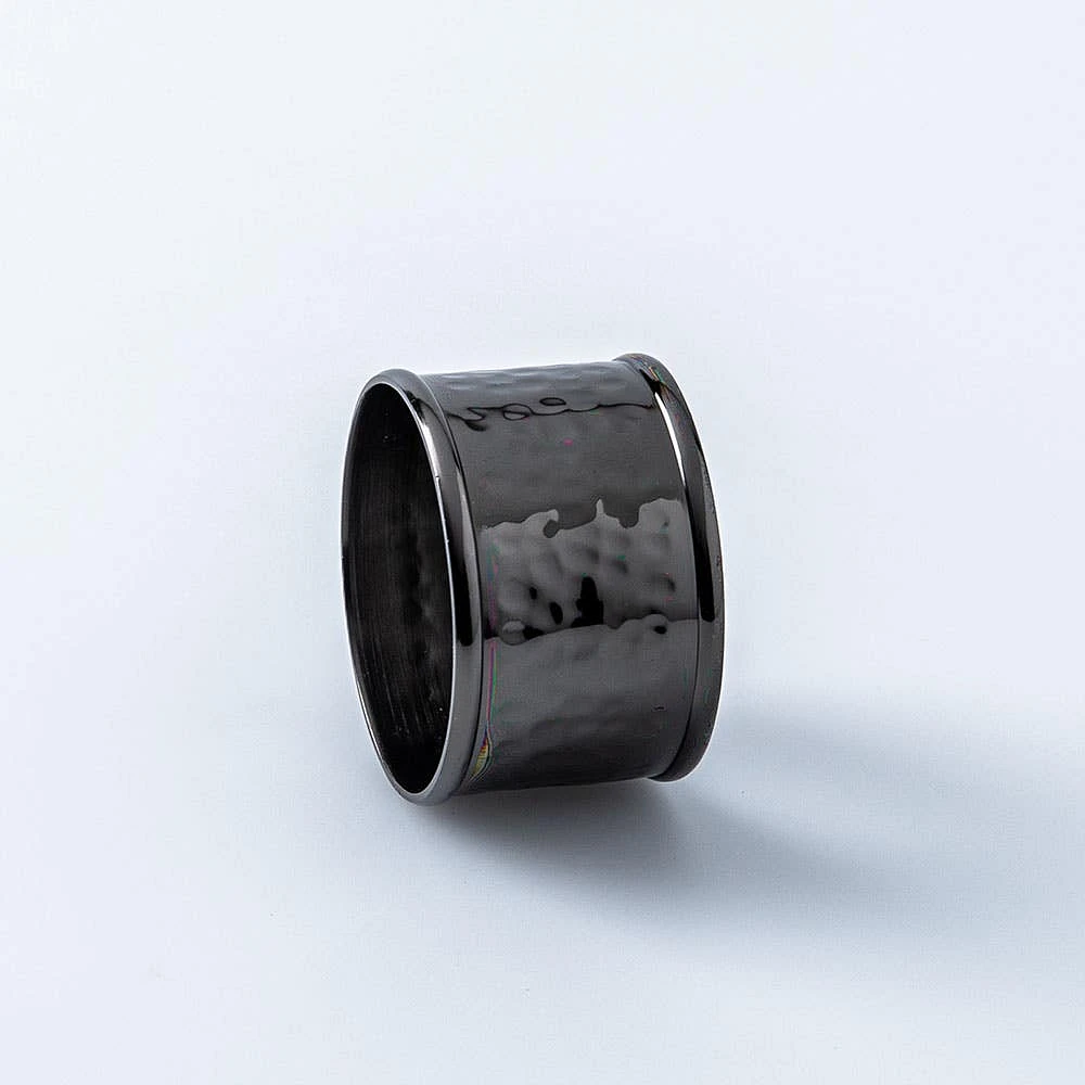 KSP Gather & Dine 'Hammered Duo' Napkin Ring (Black)