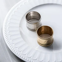 KSP Gather & Dine 'Beaded Edge' Napkin Ring (Shiny Brass)