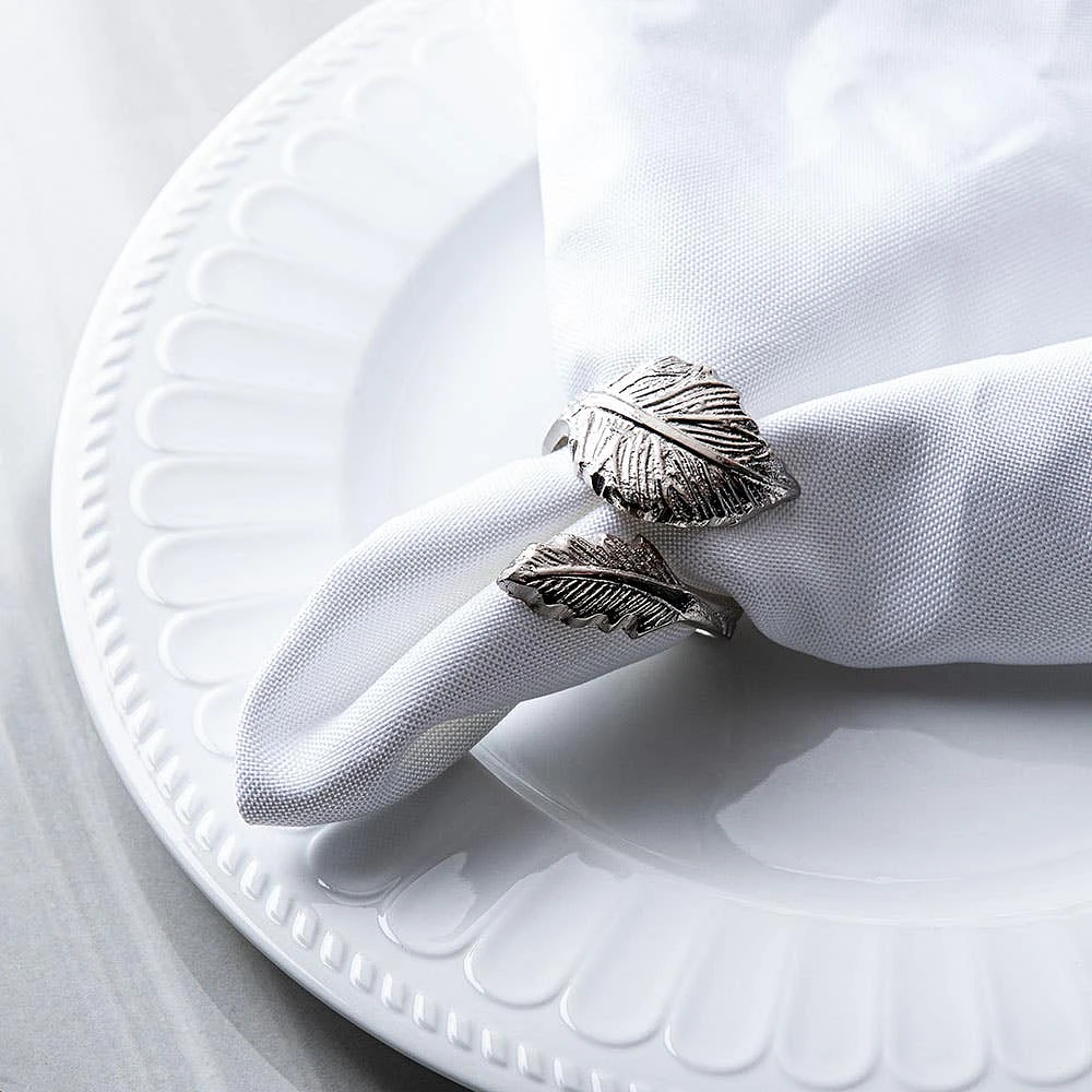 KSP Gather & Dine 'Leaf' Napkin Ring (Nickel)