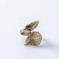 KSP Gather & Dine 'Leaf' Napkin Ring (Shiny Brass)