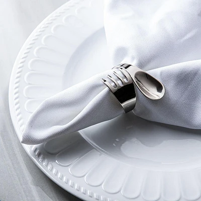 KSP Gather & Dine 'Spoon & Fork' Napkin Ring (Nickel)