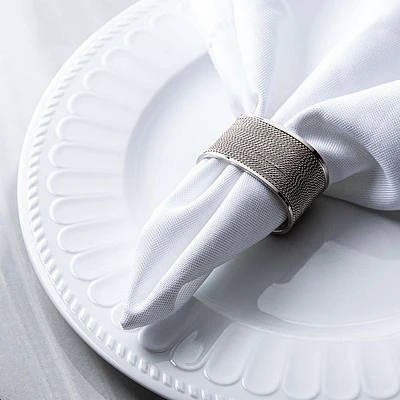 KSP Gather & Dine 'Woven' Napkin Ring (Nickel)