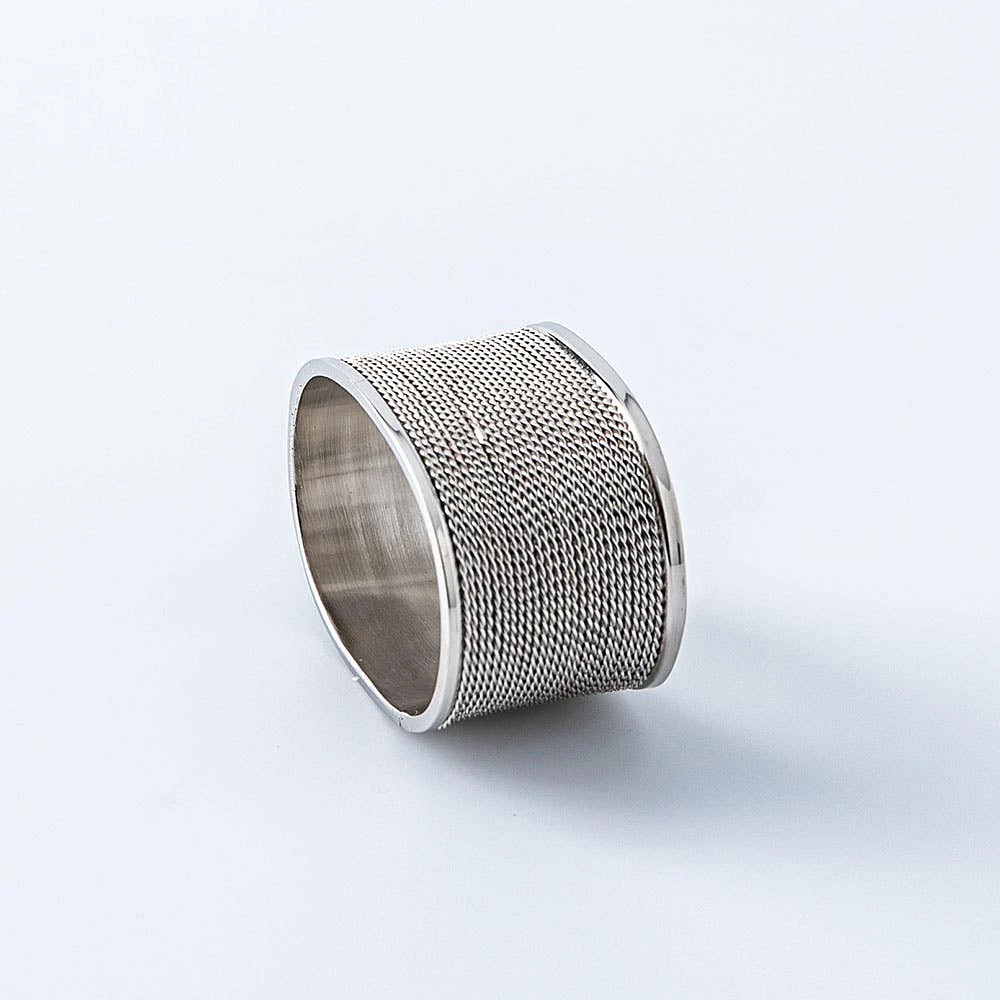 KSP Gather & Dine 'Woven' Napkin Ring (Nickel)