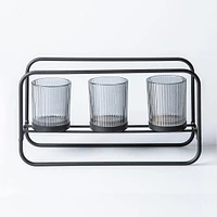 KSP Horizon '3-Lite' Iron Candle Holder (Black/Smoke)