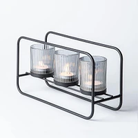KSP Horizon '3-Lite' Iron Candle Holder (Black/Smoke)