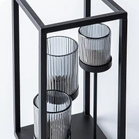 KSP Elevate '3-Lite' Iron Candleholder 12" H (Black/Smoke)
