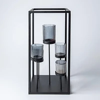 KSP Elevate '5-Lite' Iron Candleholder 17" H (Black/Smoke)