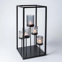 KSP Elevate '5-Lite' Iron Candleholder 17" H (Black/Smoke)