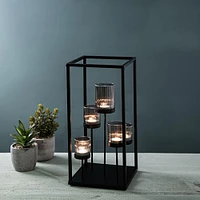 KSP Elevate '5-Lite' Iron Candleholder 17" H (Black/Smoke)