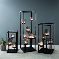 KSP Elevate '5-Lite' Iron Candleholder 17" H (Black/Smoke)
