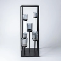 KSP Elevate '7-Lite' Iron Candleholder 24" H (Black/Smoke)