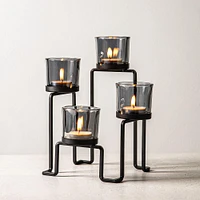 KSP Quartet '4-Lite' Iron Candleholder (Black/Smoke)