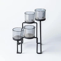 KSP Quartet '4-Lite' Iron Candleholder (Black/Smoke)