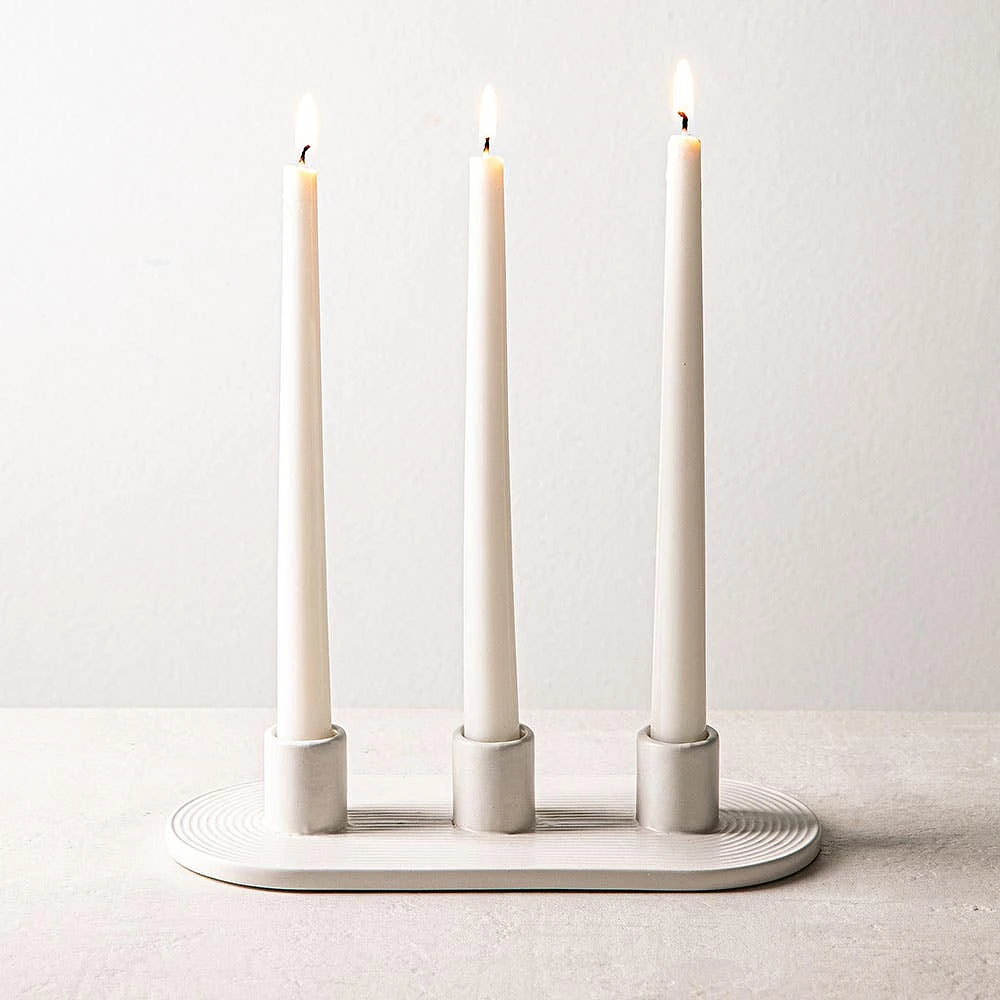KSP Radiant '3-Lite' Ceramic Taper Candle Holder
