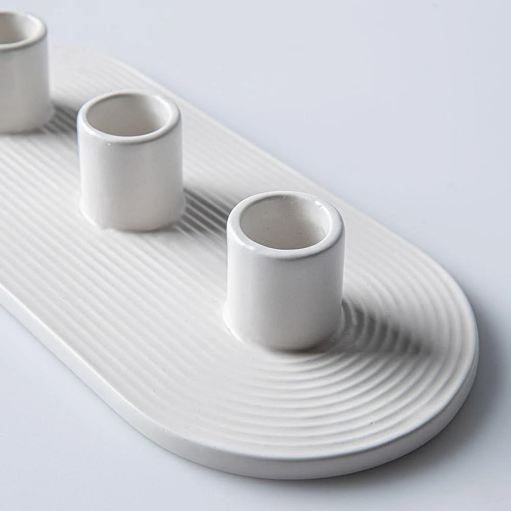 KSP Radiant '3-Lite' Ceramic Taper Candle Holder