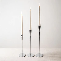 KSP Trinity Metal Taper Candle Holder - Set of 3 (Silver)