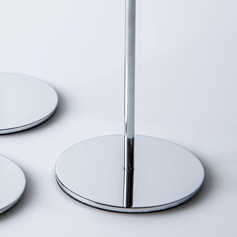 KSP Trinity Metal Taper Candle Holder - Set of 3 (Silver)