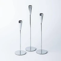 KSP Trinity Metal Taper Candle Holder - Set of 3 (Silver)