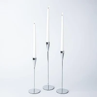 KSP Trinity Metal Taper Candle Holder - Set of 3 (Silver)