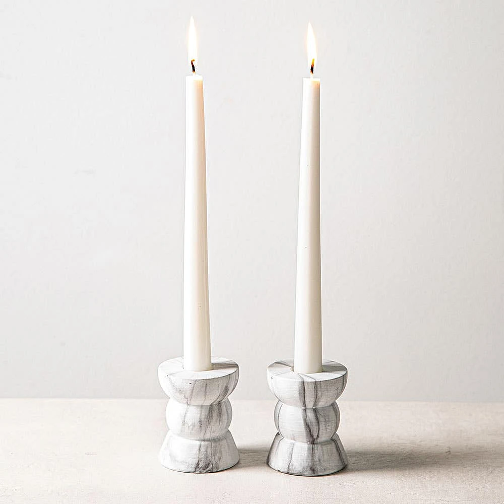 KSP Carrera 'Marble' Cement Taper Candle Holder