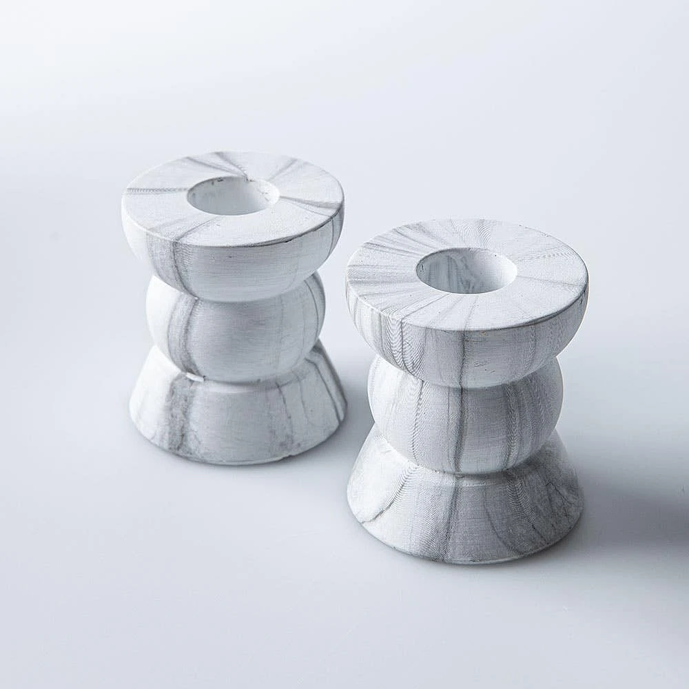 KSP Carrera 'Marble' Cement Taper Candle Holder
