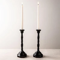 KSP Majestic Resin Taper Candleholder - Set of 2 (Black)