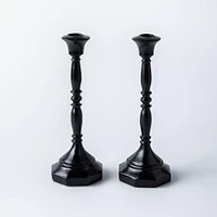KSP Majestic Resin Taper Candleholder - Set of 2 (Black)