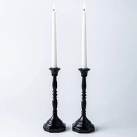 KSP Majestic Resin Taper Candleholder - Set of 2 (Black)