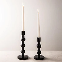 KSP Orbital Resin Taper Candleholder - Set of 2 (Black)