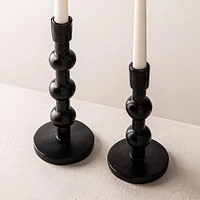 KSP Orbital Resin Taper Candleholder - Set of 2 (Black)