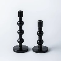 KSP Orbital Resin Taper Candleholder - Set of 2 (Black)