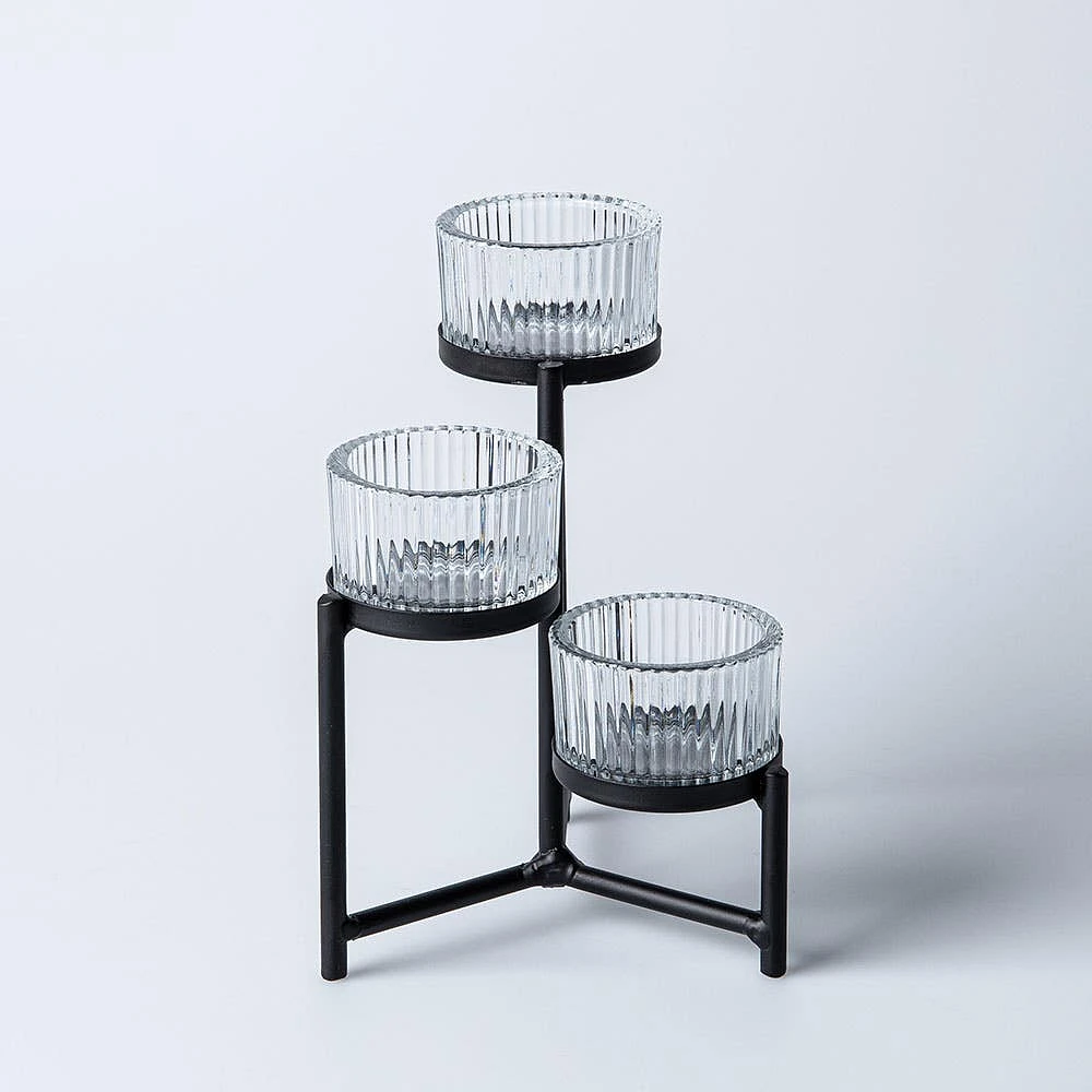 KSP Ascend '3-Lite' Iron Tealight Holder (Black)