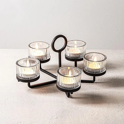 KSP Solis '5-Lite' Iron Tealight Holder (Black)