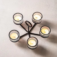 KSP Solis '5-Lite' Iron Tealight Holder (Black)