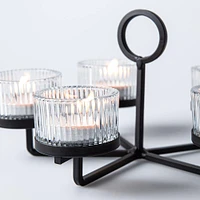 KSP Solis '5-Lite' Iron Tealight Holder (Black)