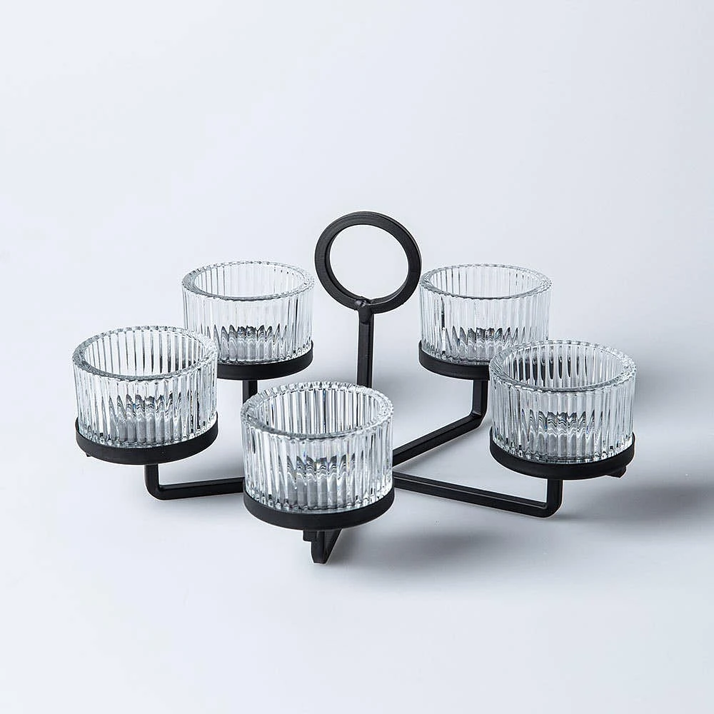 KSP Solis '5-Lite' Iron Tealight Holder (Black)