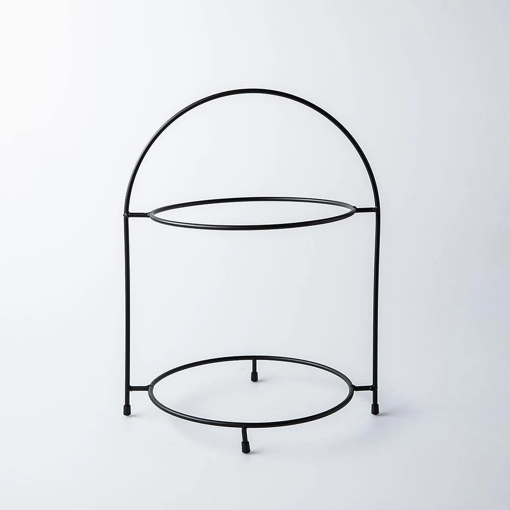 KSP Kingsley '2-Tier' Iron Plate Stand - Large (Black)