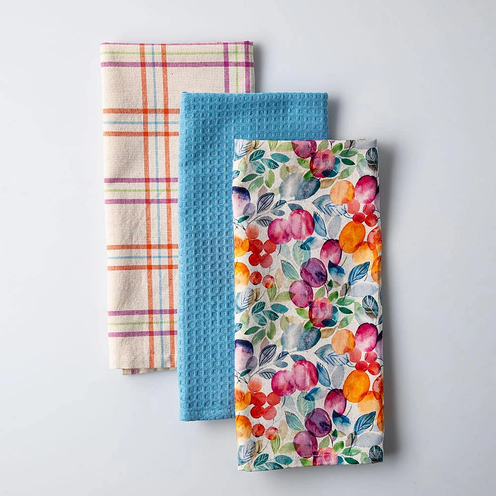 Harman Combo 'Stonefruit' Cotton Kitchen Towel - Set of 3