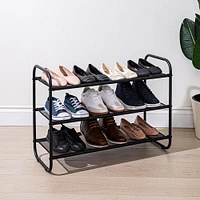 KSP Noir 3-Tier Shoe Rack 76 x 30 x 55cm (Black)