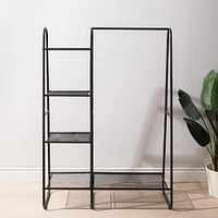 KSP Noir Garment Rack with Shelves (Black)