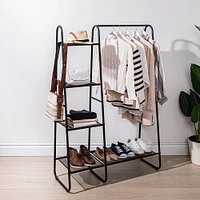 KSP Noir Garment Rack with Shelves (Black)