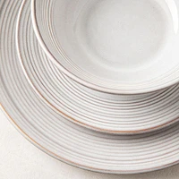 KSP Arcadia Reactive Stoneware Dinnerware - Set of 12 (Grey)