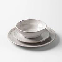 KSP Arcadia Reactive Stoneware Dinnerware - Set of 12 (Grey)