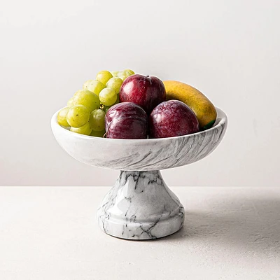 KSP Marbelle Marble Footed Fruit Bowl (7.9" Dia.)