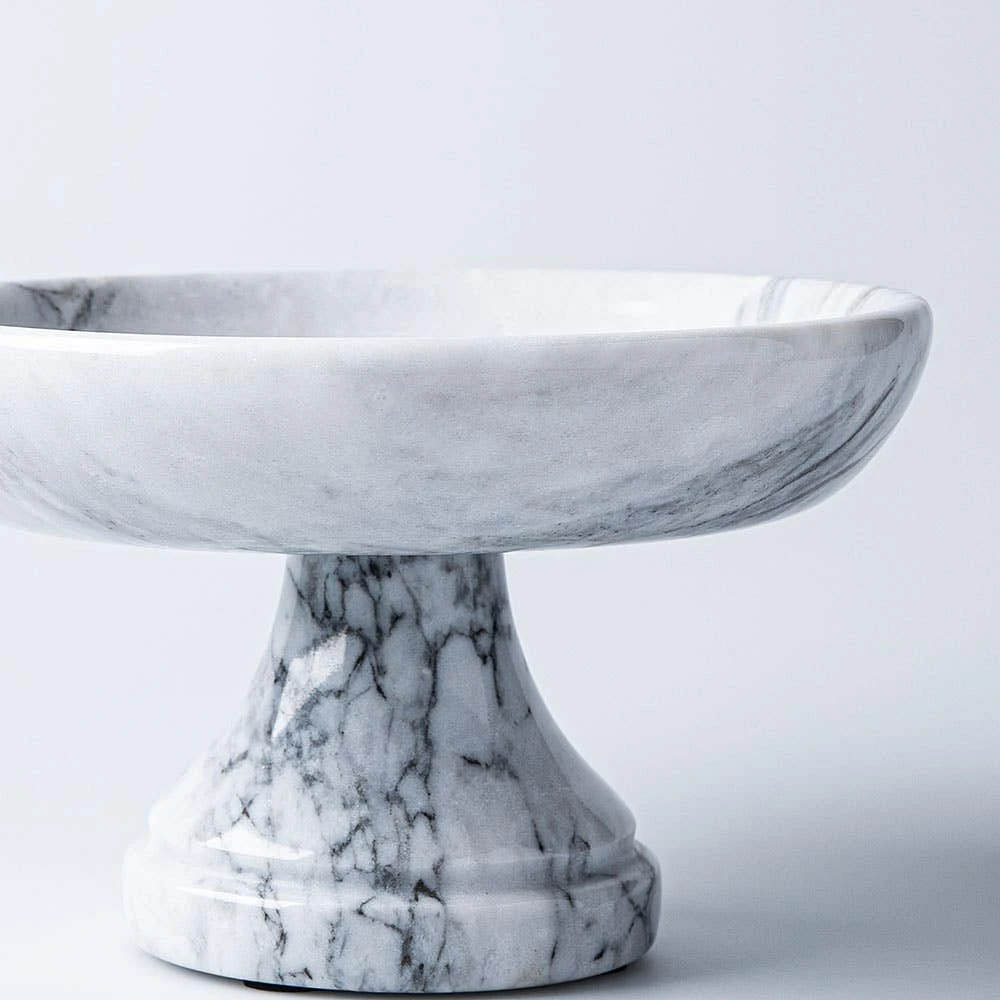 KSP Marbelle Marble Footed Fruit Bowl (7.9" Dia.)