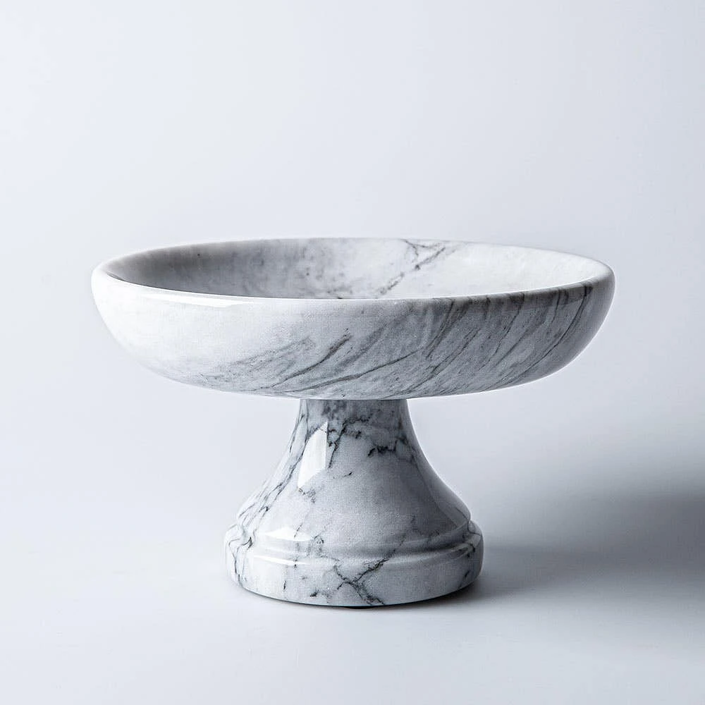 KSP Marbelle Marble Footed Fruit Bowl (7.9" Dia.)