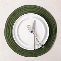 KSP Gather & Dine Cirque Woven Vinyl Placemat (Olive Green)