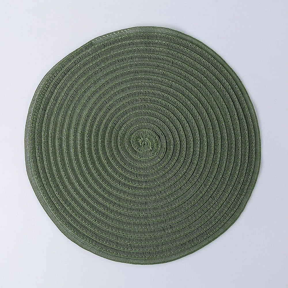 KSP Gather & Dine Cirque Woven Vinyl Placemat (Olive Green)