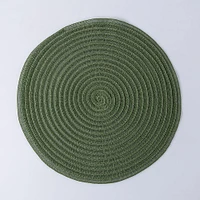 KSP Gather & Dine Cirque Woven Vinyl Placemat (Olive Green)